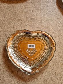 glass heart dishes valentines wedding