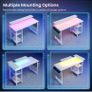 Gaming Desk with LED Lights & Power Outlets, Reversible Image 6