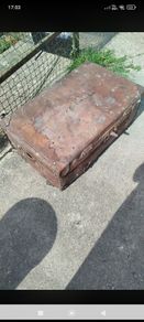 Vintage leather travel trunk