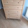 Genuine solid oak chest of drawers Image 3