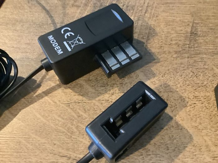 Old phone / modem connection sockets