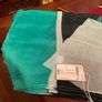 SAMOON BARGAIN PRICE. New Light Weight Scarf In Jade Green Dark Navy Beige And White .length Is 180 Cm Image 9