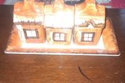Beautiful Old Price 4 Piece COTTAGE WARE Cruet Set, Salt, Pepper and Mustard, postage available or collection