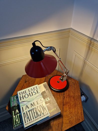 Vintage French Aluminor red desk lamp 1970/80s