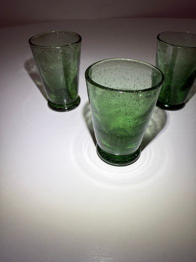Vintage 1960s Green Controlled Bubble - Shot Glasses (Set of 5)