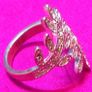 Vintage Crystal Leaf Ring Image 7