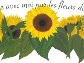 Sunflower field with French quote Wall Decal/Sticker/Art Transfer
