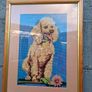 Vintage Kitsch Poodle framed Needlework Image 2