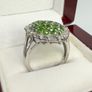 Silver Chrome Diopside & White Topaz Halo Ring Image 9