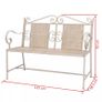 Garden Bench 115 cm Steel Vintage White Image 2