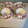 Dora Papis  vintage pink roses fine china trio very pretty Image 6
