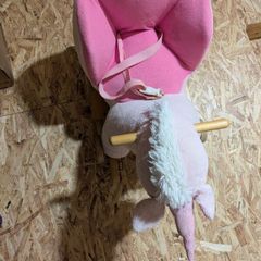 Puggle Plush Wooden Rocking Unicorn Seat  - Pink