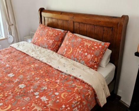King Size Solid Wood Sleigh Bed Frame