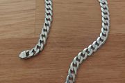 Solid 925 Sterling Silver Curb Chain Necklace