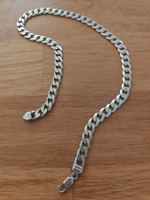 Solid 925 Sterling Silver Curb Chain Necklace