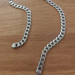 Solid 925 Sterling Silver Curb Chain Necklace