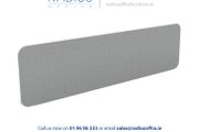 Light Straight Desk Screen (W1400 x H380mm) - Slip/White