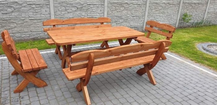 5-piece Garden Furniture Set Solid Pine Dining Set