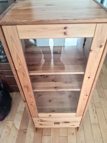 Universal cabinet. Cabinet has 2 x moveable shelves with internal vertical space of 81mm. Cabinet is 119mm Height, 49mm Width, 49mm Depth. 1 a drawer at bottom of unit. Excellent condition.
