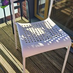 White Ikea chair for balcony or garden