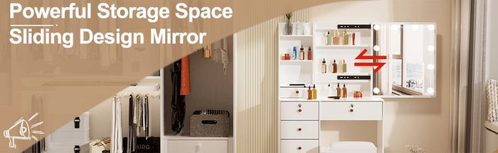 Dressing Table with Mirror and Stool