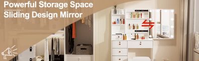 Dressing Table with Mirror and Stool