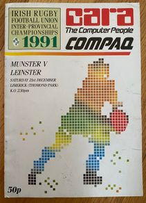 Very Rare 1991 Munster v Leinster - Interprovincial Championship Programme