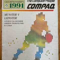 Very Rare 1991 Munster v Leinster - Interprovincial Championship Programme