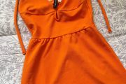 Orange halter neck dress