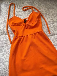 Orange halter neck dress