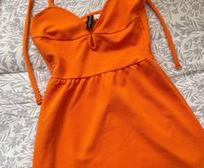 Orange halter neck dress