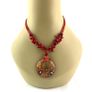 Vintage Red Coral Necklace with Murano glass pendant: Beaded  Necklace Image 2