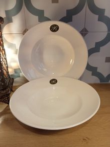 Bone China Albalite Steelite International Serving Bowl / Pasta Bowl / Deep Plate Set of 2 (29.5cm wide, 5.5cm high, 18.5cm inner well)