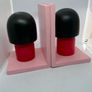 Kimmi Vintage Japanese Kokeshi Wooden Carved Doll Bookends Image 3