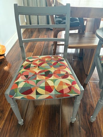 Grey wooden chairs