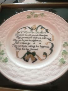 Belleek  china marriage blessing plate