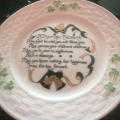 Belleek  china marriage blessing plate