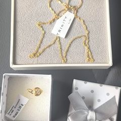 14K (585) Yellow Gold Necklace with Pendant Perfect Gift for Baptism or First Communion