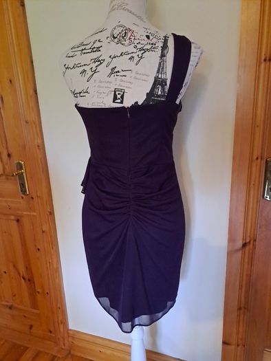 Size 10 Petite Purple One Shoulder Occasion Dress