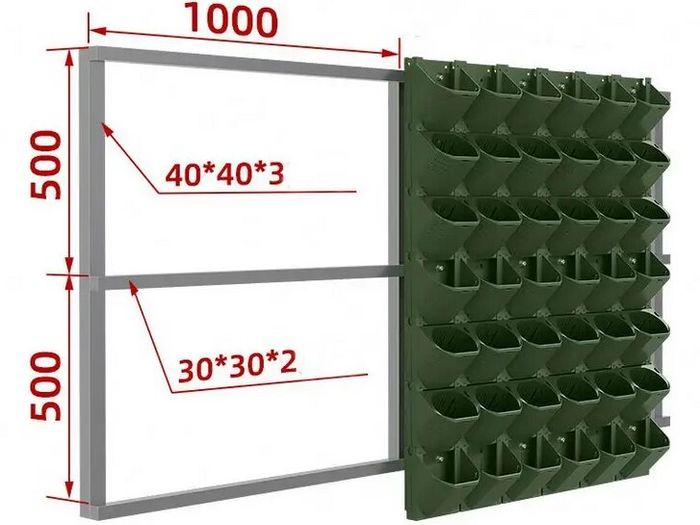 Wall-mounted vertical garden system with irrigation system
