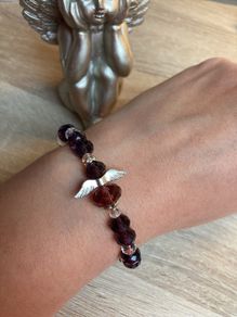 Beautiful Handmade Purple Crystal Angel Bracelet
