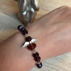 Beautiful Handmade Purple Crystal Angel Bracelet