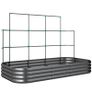 Raised bed with trellis, metal planter with protective edge gloves 220 x 110 x 150 cm, Dark gray Image 5