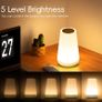 Night Light, LED Touch Bedside Table Lamp, 13 RGB Colours Changing, 5 Brightness Level Switch, Timing Function, Rechargable Remote Control Dimmable Light for Bedroom, Living Room, White Image 2