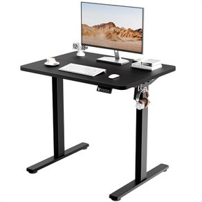 Electric Height Adjustable Standing Desk 80x60cm (31.5x23.6) Sit Stand with Splicing Top for Home Office (Black Frame + Black Desktop)
