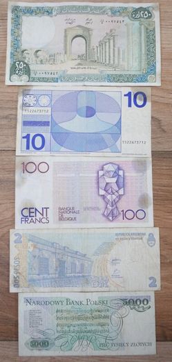 Vintage banknotes from around the world (10 each)