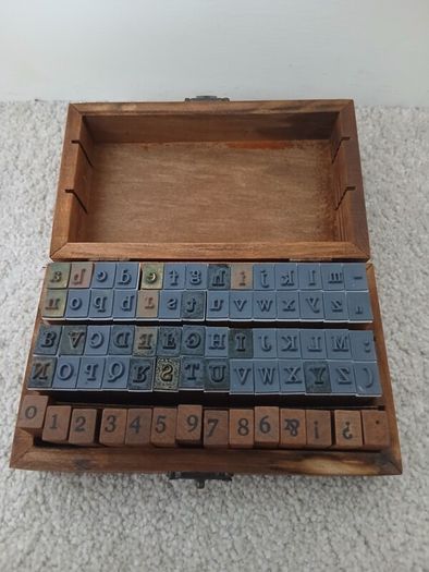 Wooden alphabet Stamp set