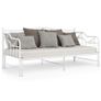 Sofa Bed Frame White Metal 90x200 cm Image 4