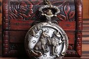 Vintage Style Wolf Pocket Watch