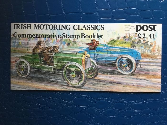 Irish stamps, 1988 booklet, motoring classics